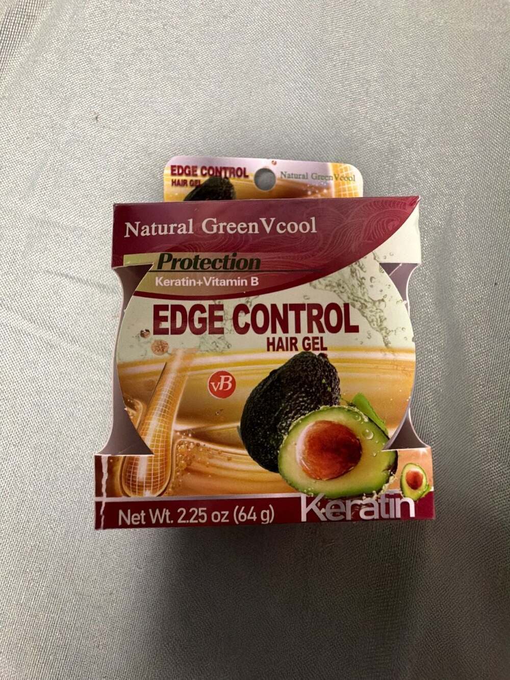 Natural Green Vcool Keratin Edge Control Hair Gel 2.25 oz